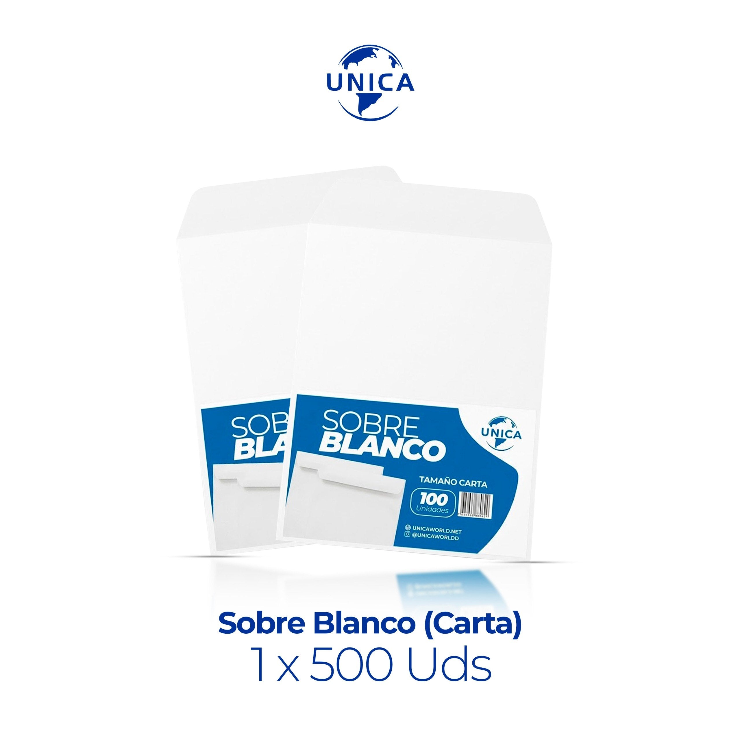 Sobre blanco carta